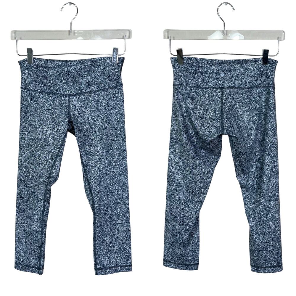 Lululemon | High Times Pants Rio Mist Grey Mid Rise Capri Workout Leggings 6
